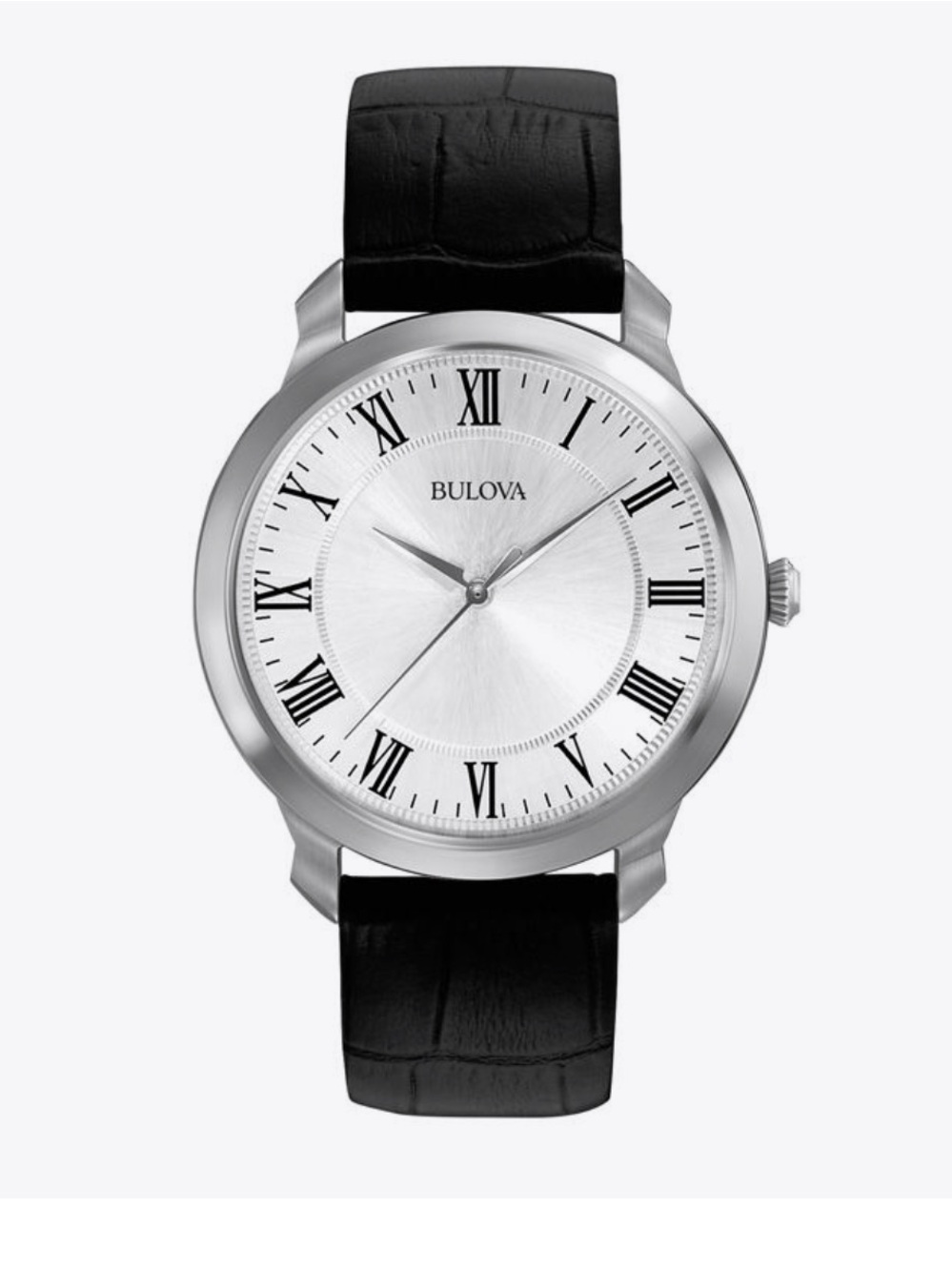 MEN'S BULOVA DRESS COLLECTION STRAP WATCH WITH SILVER-TONE DIAL (MODEL: 96A133)